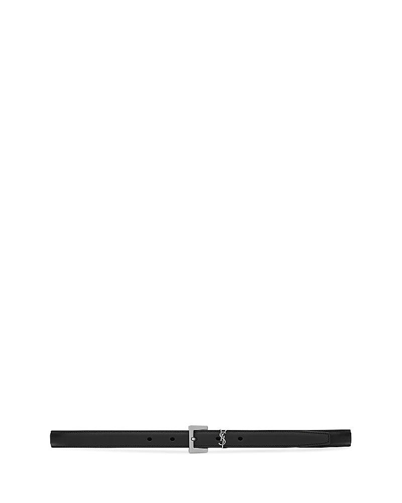 Saint Laurent Cassandre Thin Belt with Square Buckle
