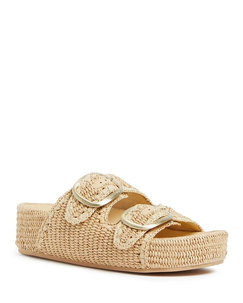 Women's Woven Buckled Espadrille Platform Sandals