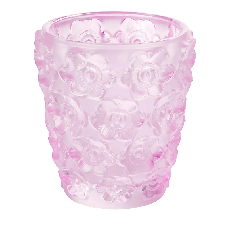 Lalique Anemones Pink Luster Votive