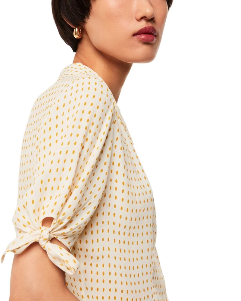 Oval Spot Tie Sleeve Shirt