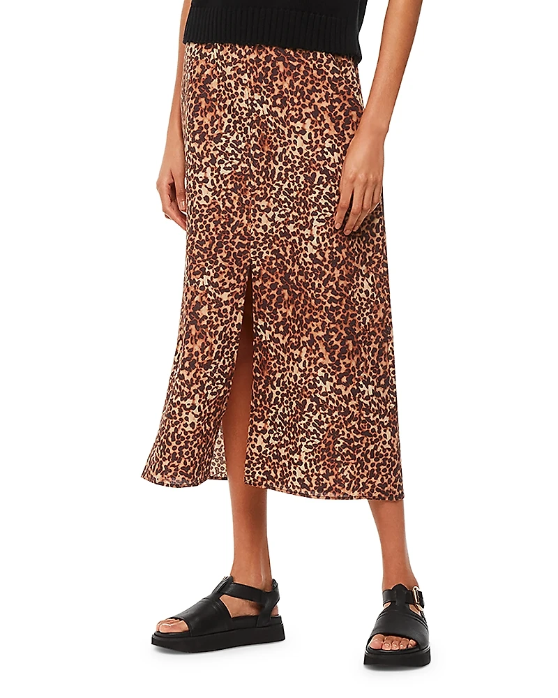 Whistles Marble Spot Front Split Skirt