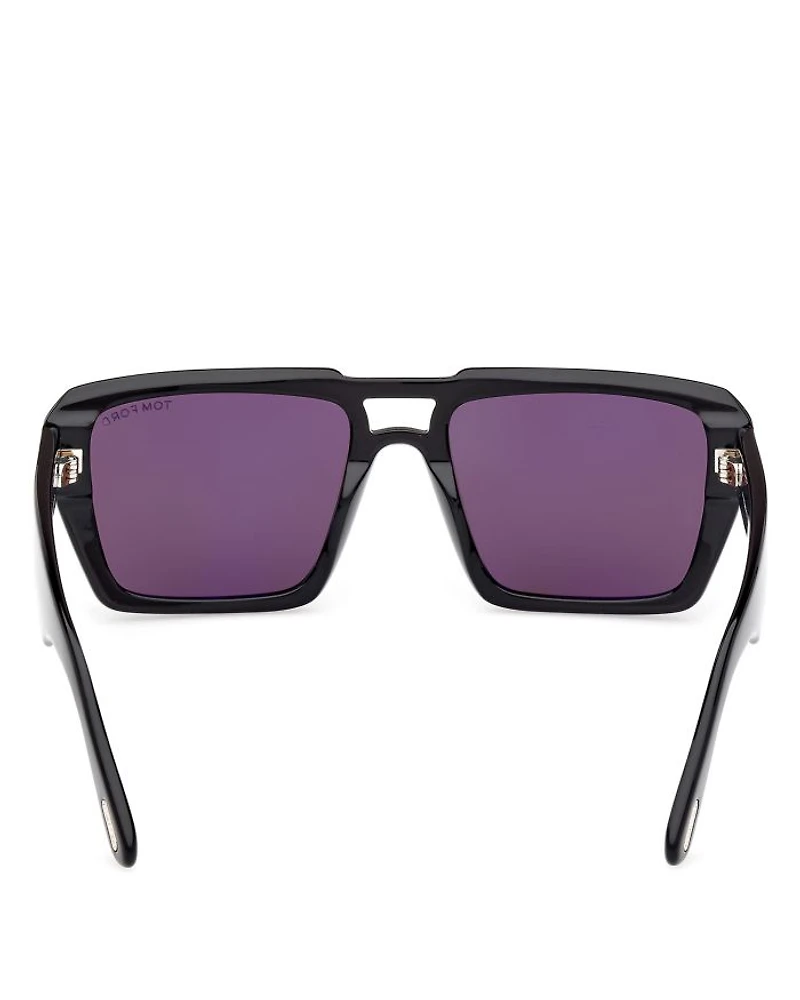 Flat Top Square Sunglasses, 56mm