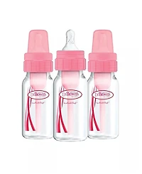 Dr. Brown's Dr. Browns Girls' Natural Flow Anti-Colic Baby Bottles, 4oz, 3 Pack