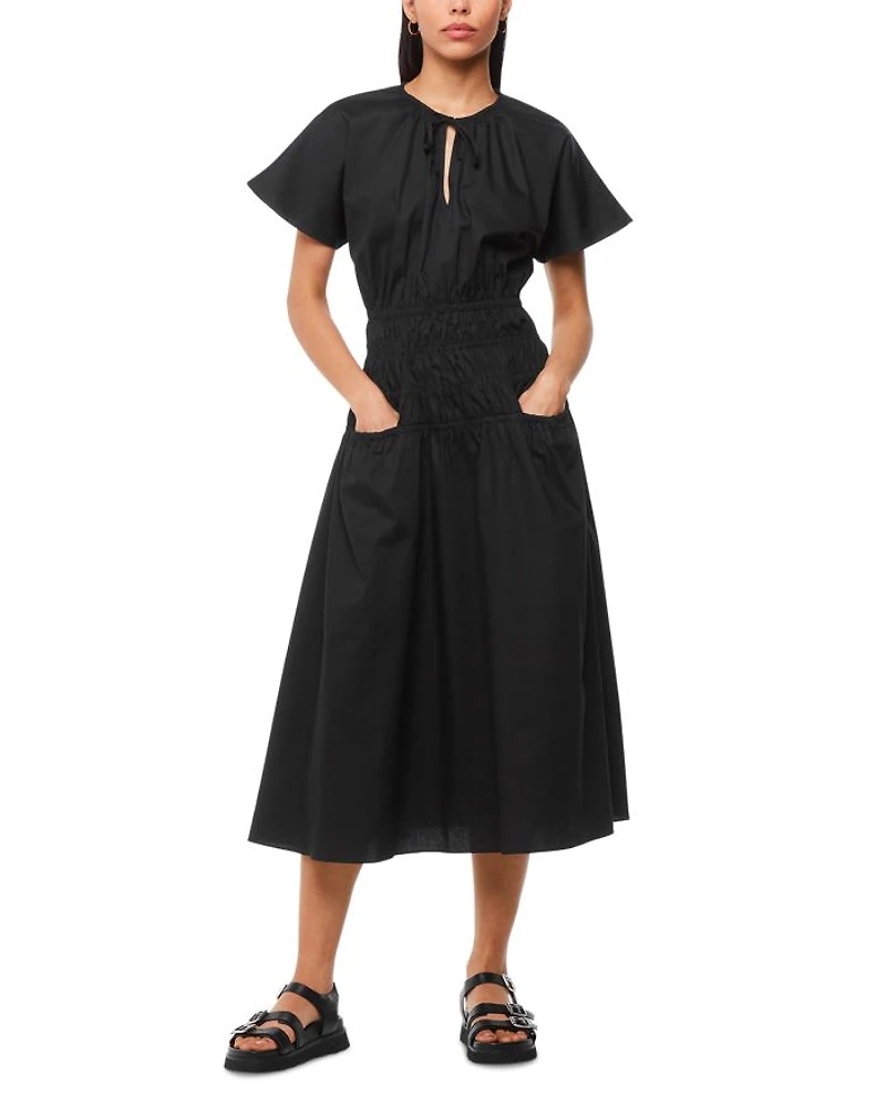 Poplin Shirred Dress