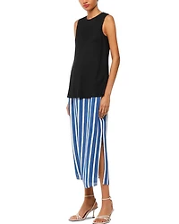 Crinkle Stripe Midi Skirt