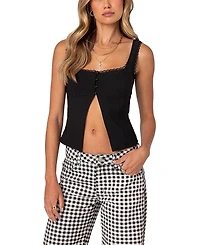 Edikted Odette Split Front Tailored Top