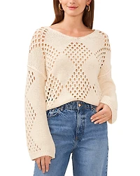 Vince Camuto Diamond Pointelle Sweater