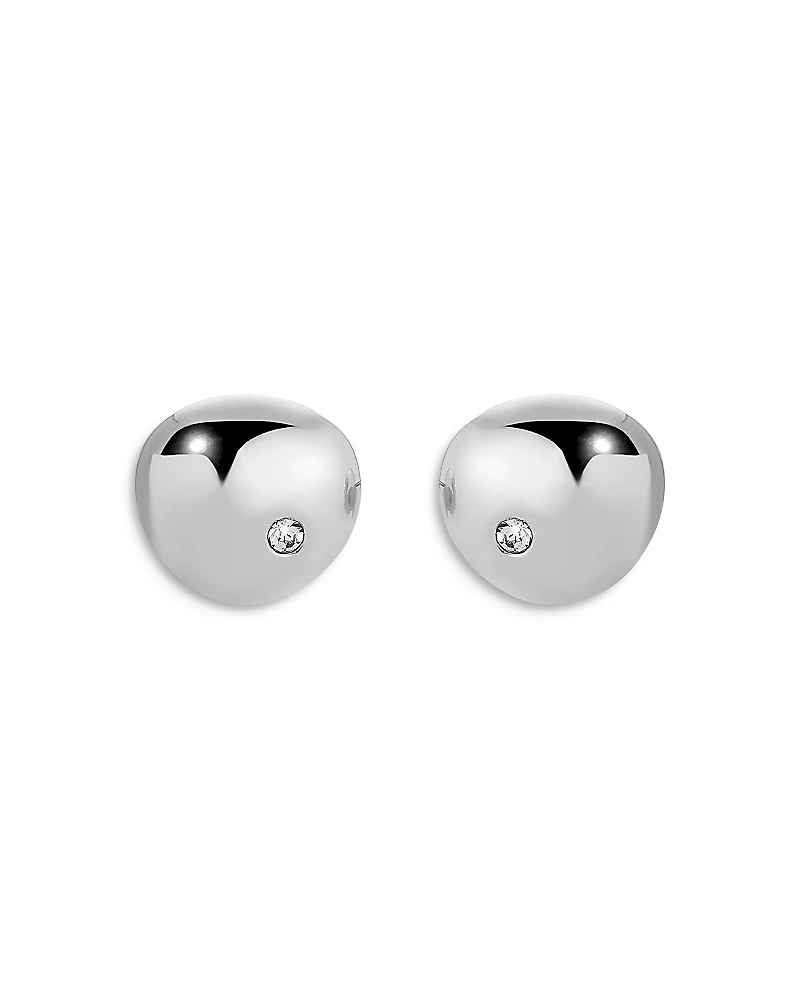 Ettika Pave Polished Pebble Stud Earrings