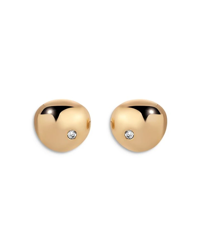 Pavé Polished Pebble Stud Earrings