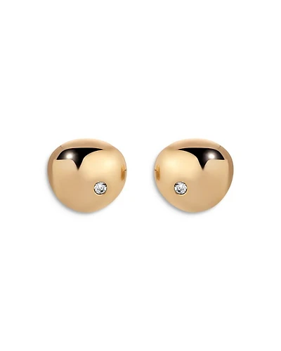 Pavé Polished Pebble Stud Earrings