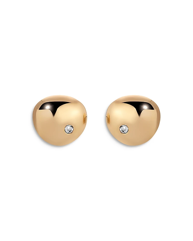 Ettika Pave Polished Pebble Stud Earrings