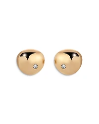 Ettika Pave Polished Pebble Stud Earrings