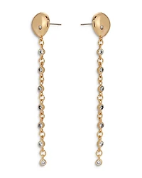 Pavé Polished Pebble Chain Link Linear Drop Earrings