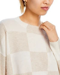Check Pattern Brushed Cashmere Sweater - Exclusive