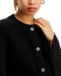 Cropped Wide Sleeve Crewneck Cardigan - Exclusive