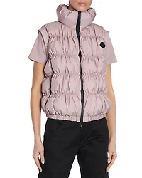 Moncler Apriate Ruched Down Puffer Vest