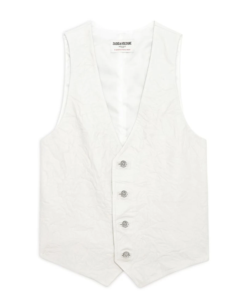 Emilie Cuir Froisse Leather Vest