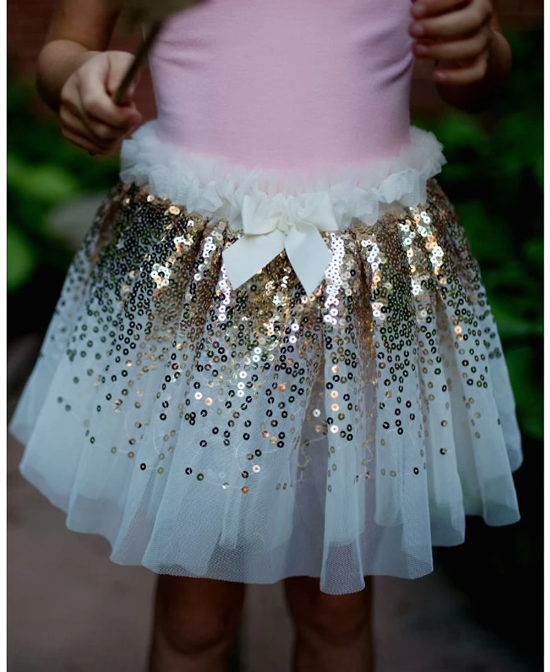 Gracious Gold-Tone Sequins Skirt, Wings, & Wand Costume - Ages 4-6