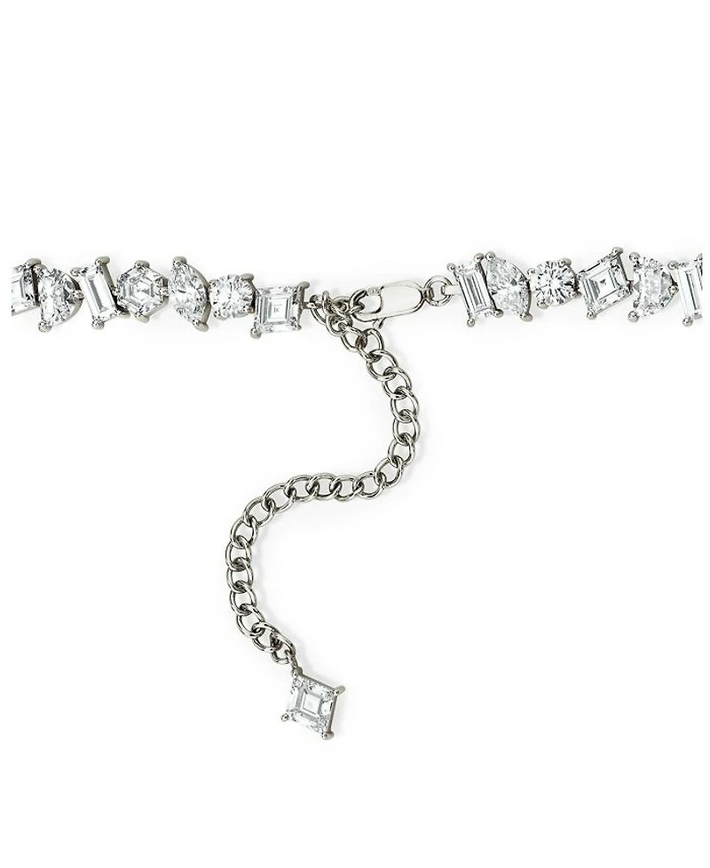 Illuminate Choker Necklace in 14K White Gold, 35.75ctw Mixed Shaped Lab Grown Diamonds, 15.5"
