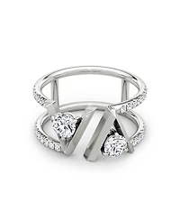 V Double Row Pavé Band 14K White Gold, .72ctw Round Brilliant Lab Grown Diamonds
