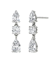 Vrai Three Stone Drop Earrings