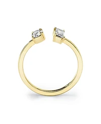 Mixed Lab-Grown Diamond Cuff Ring 14K Yellow Gold, .50ctw Baguette & Oval Lab Grown Diamonds