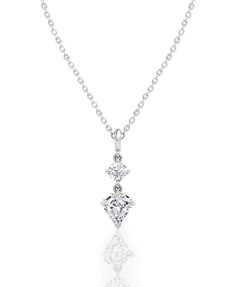 Duo Drop Pendant 14K Yellow Gold, 1.0ctw Round Brilliant & Shield Lab Grown Diamonds, 18-20"