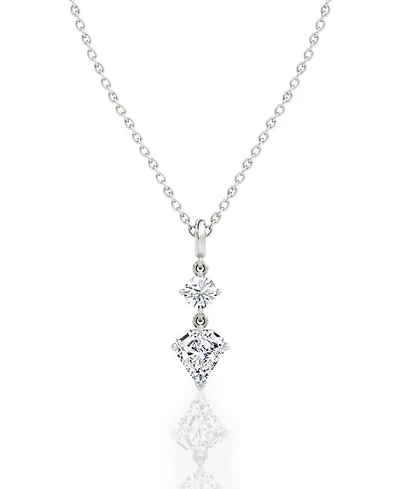 Duo Drop Pendant 14K Yellow Gold, 1.0ctw Round Brilliant & Shield Lab Grown Diamonds, 18-20"