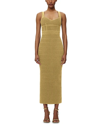 Herve Leger Textured Lurex Sweetheart Gown