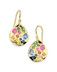 Ippolita 18K Rock Candy Rainbow Sapphire, Tsavorite & Diamond Burnished Fancy Cut Earrings - Exclusive