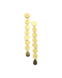 18K Yellow Gold 18K Classico Crinkle Mixed Shape Linear Drop Earrings