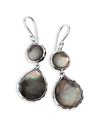 Ippolita Sterling Silver 925 Rock Candy Black Shell Doublet Double Drop Earrings