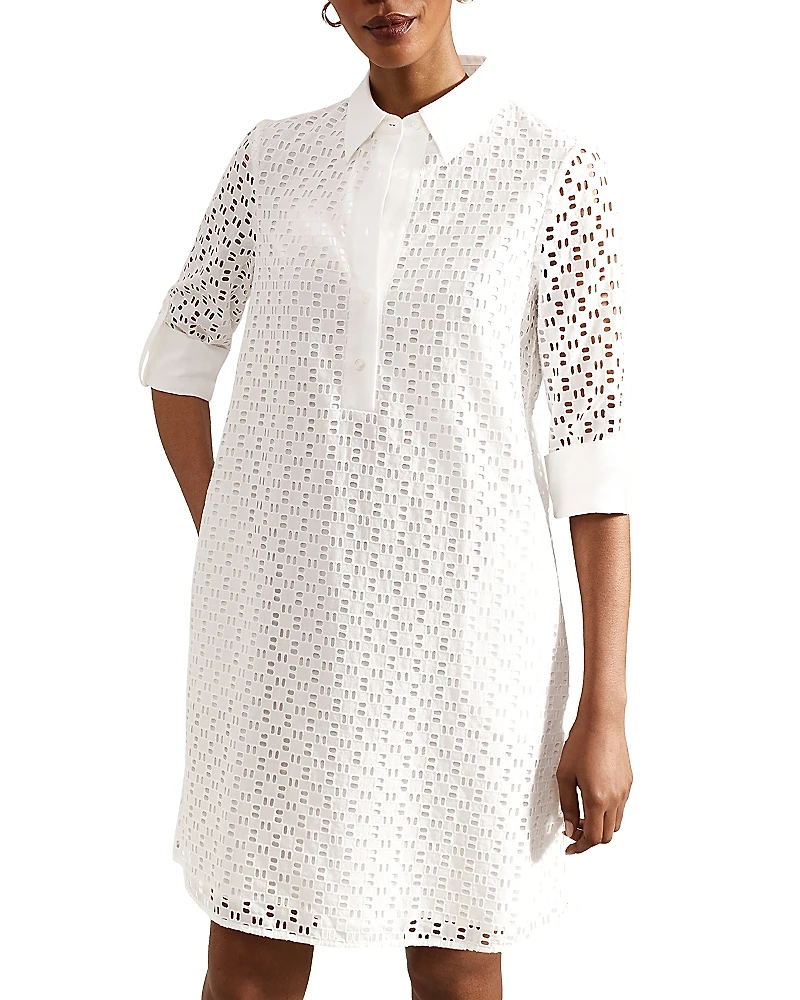 Hobbs London Marciella Eyelet Shirt Dress