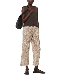Palm Print Cropped Trousers