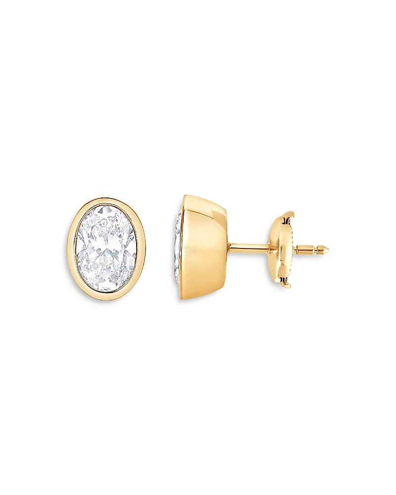 Bloomingdale's Fine Collection Certified Lab Grown Diamond Oval Bezel Stud Earrings