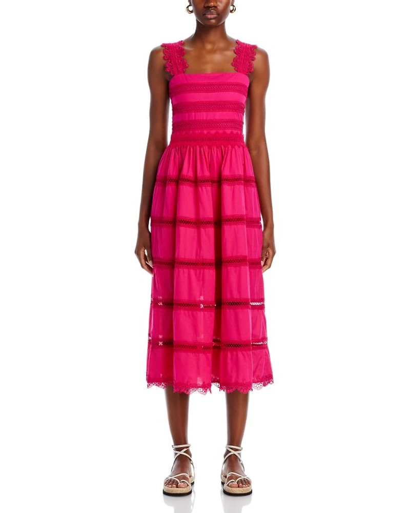 Kate Lace Trim Midi Dress - Exclusive