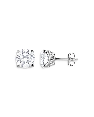 Certified Lab Grown Diamond Stud Earrings 18K White Gold