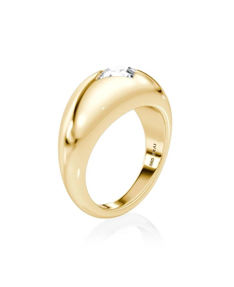 Dome Band 14K Yellow Gold, .75ctw Lozenge Lab Grown Diamond