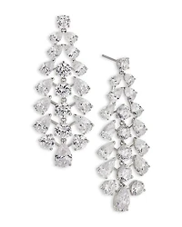 Halle Cubic Zirconia Statement Earrings in Rhodium Plated
