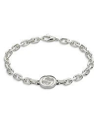 Sterling Silver Interlocking G Pendant Link Bracelet