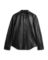 Bernard Leather Band Collar Shirt Jacket