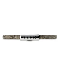 Sterling Silver Trademark Beige GG Supreme Leather Bracelet