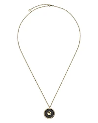 18K Yellow Gold Interlocking Diamond & Black Onyx Pendant Necklace, 27"