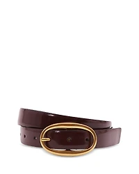 Reiss Women's Drew Oval Buckle Patent Leather Belt