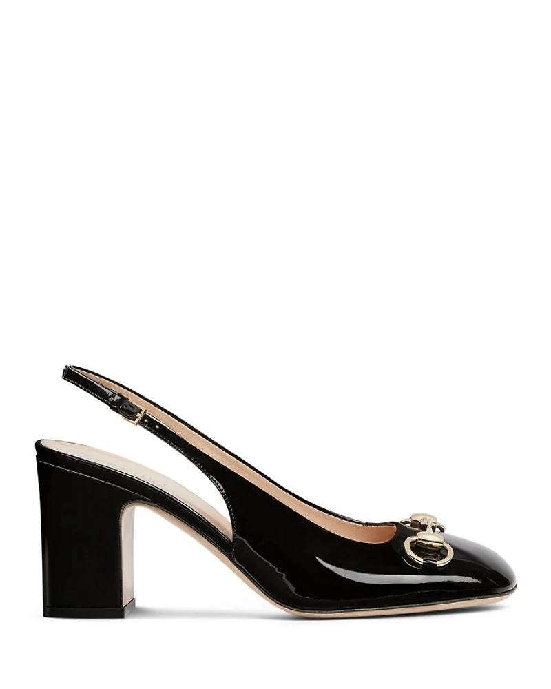 Women's Horsebit Patent Slingback Pumps