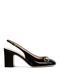 Women's Horsebit Patent Slingback Pumps