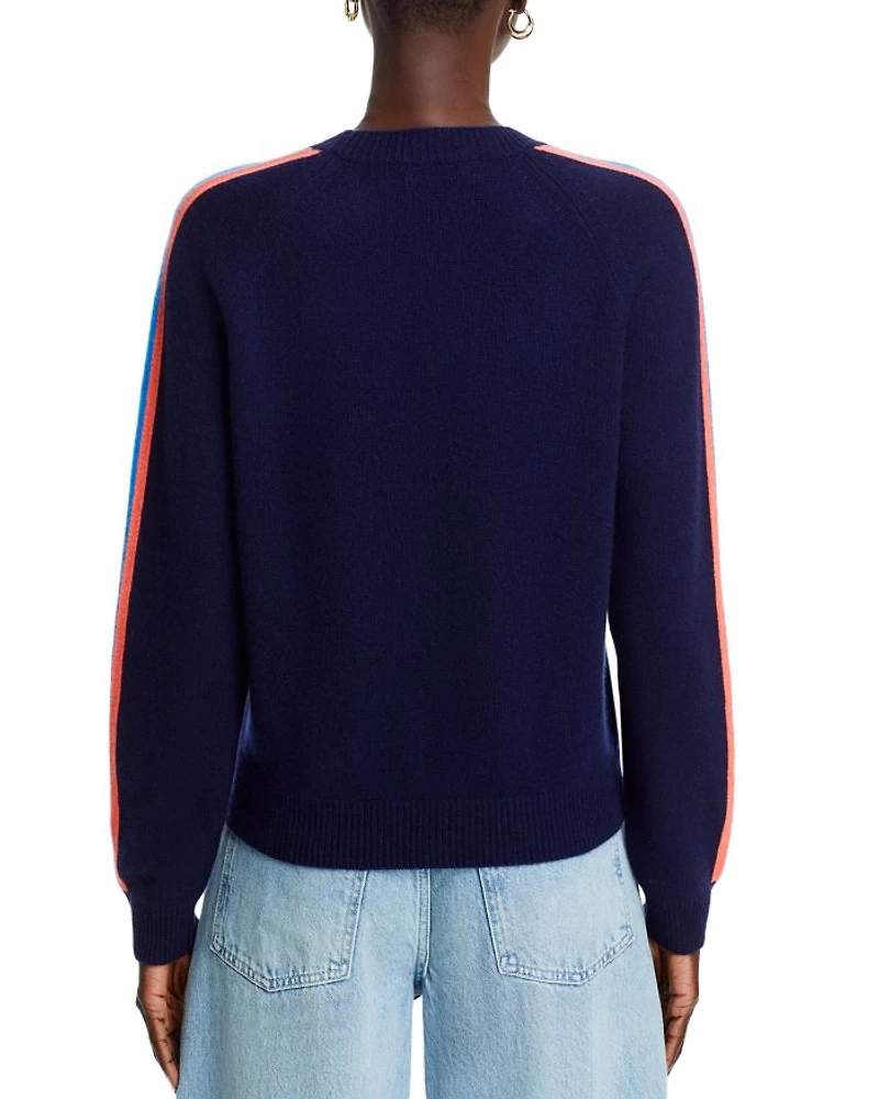 Cashmere Rainbow Athletic Stripe Sweater - Exclusive