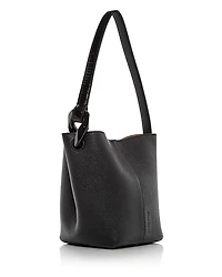 Corner Chain Small Leather Bucket Bag