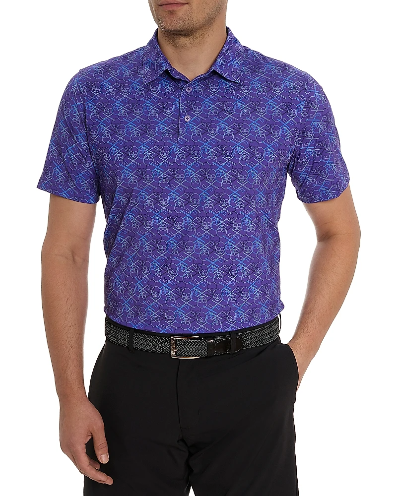 Robert Graham Iron Skull 2 Printed Regular Fit Polo Shirt