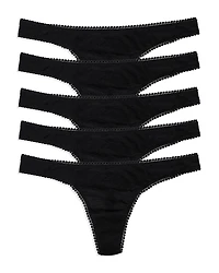 On Gossamer Mesh High Cut Thongs, Set of 5